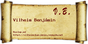 Vilheim Benjámin névjegykártya